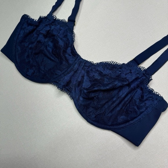 Soma Embraceable Lace Balconette Bra Navy Blue 38DD - Picture 5 of 9